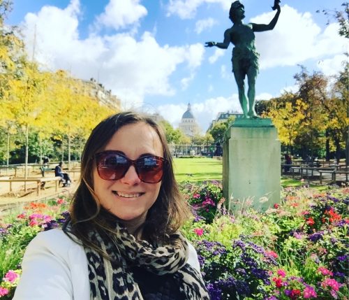 Ogród Luksemburski, widok z Panteonem w tle Ogród Luksemburski