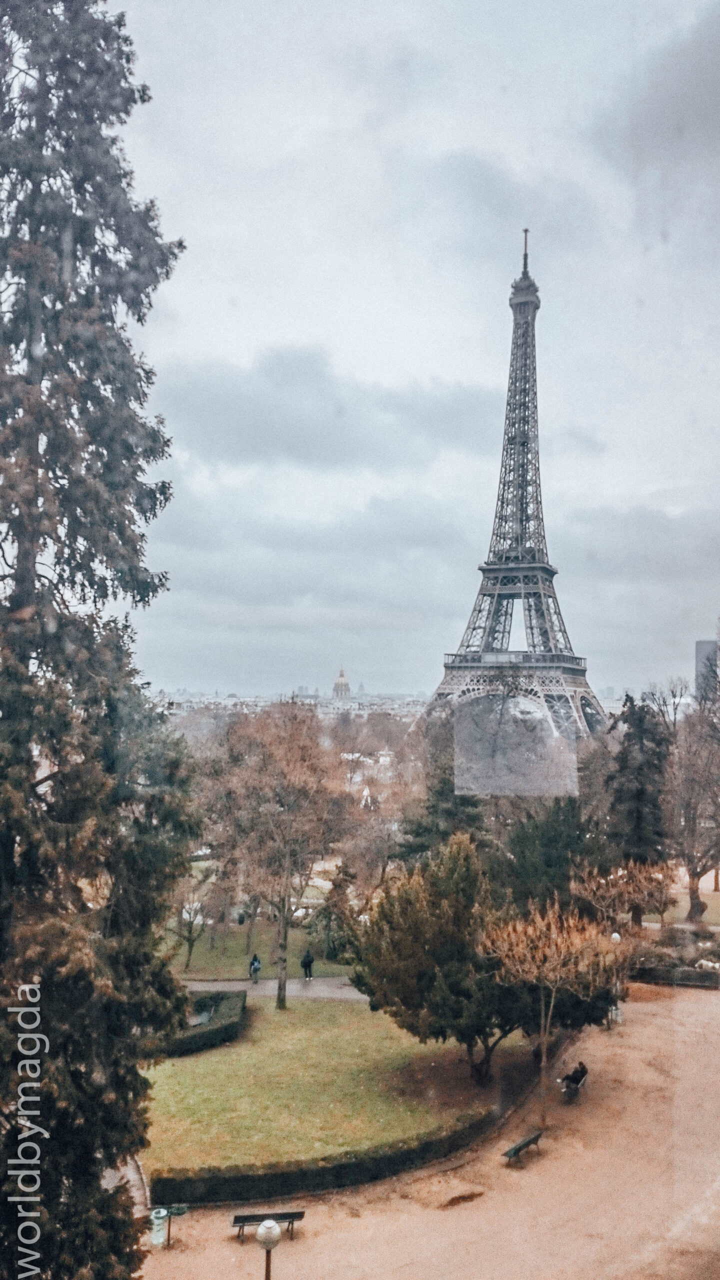 Widok na Wieżę Eiffla z Muzeum Człowieka